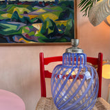 1970s Italian Blue stripe Murano lamp by Venini
