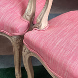 Pink French Louis XVI Style 19th Century Painted Wood Sofa and chairs.