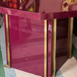 Jean Claude Mahey 12 seater dining table c.1970 magenta