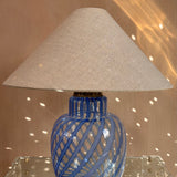 1970s Italian Blue stripe Murano lamp by Venini
