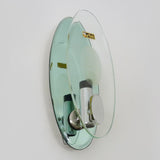 Pair of mint green mirrored glass Fontana Arte wall lights C.1970