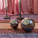 Set of two 1970s decorative mirrored balls.