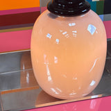 1970s Pink irredentist table lamp by Tomasso Barbi
