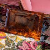 Faux Tortoiseshell Plexiglass Tray By Alpac, France Circa 1980