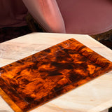 Faux Tortoiseshell Plexiglass Tray By Alpac, France Circa 1980