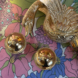 Italian gold plated swan basin taps c.1970 (two available)