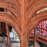 1970s Vivai Del Sud bamboo palm mirrors / folding screen