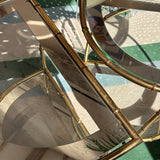 Pair of Italian faux brass bamboo side tables