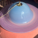 Large chunky Murano pink and blue pendant light C.1970 no