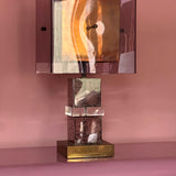 Romeo Rega large amethyst lucite lamp C.1970
