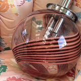 1960s Murano Cherry and Peach swirl sphere pendant light