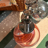 1960s Murano Cherry and Peach swirl sphere pendant light