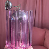 Beautiful Italian Lilac lucite chandelier C.1970