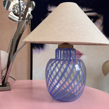 1970s Italian Blue stripe Murano lamp by Venini