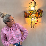 Pair of 1960s Albano Poli brutalist wall lights