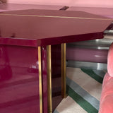 Jean Claude Mahey 12 seater dining table c.1970 magenta