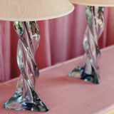 Pair of large Val Saint lambert lilac and turquoise lamps C.1950