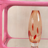 Chunky peach/ orange Murano dotty vase.