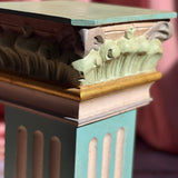 Pair of Italian 1980s wooden. pastel coloured columns.