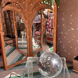 1970s Vivai Del Sud bamboo palm mirrors / folding screen