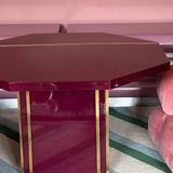 Jean Claude Mahey 12 seater dining table c.1970 magenta