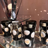 1980s set of six Murano spotty tumblers