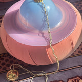 Large chunky Murano pink and blue pendant light C.1970 no