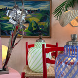 1970s Italian Blue stripe Murano lamp by Venini