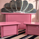 Italian 1980s large shell light up mirror