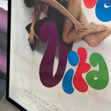 Original 1960s Dolce Vita Federico Fellini French poster.