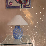 1970s Italian Blue stripe Murano lamp by Venini
