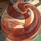 1960s Murano Cherry and Peach swirl sphere pendant light