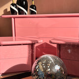 1980s handmade Italian pink bedroom furniture set