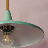 Mint green Angelo Lelli for stilnovo extending plug in wall light C.1950