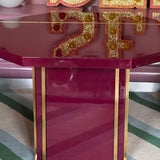 Jean Claude Mahey 12 seater dining table c.1970 magenta