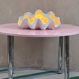 Large 1970s porcelain clam / shell lamp signed Ronzan Italy
