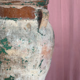 19th Century green Italian Earthenware Olive Jar