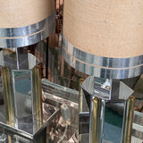 Pair of Romeo Rega chrome table lamps