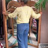 1970s Vivai Del Sud bamboo palm mirrors / folding screen