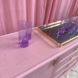Rare 1970s Gorgeous purple Crystal glass drink set By Ivat. Made In Italy ~ Alexandrite glass
