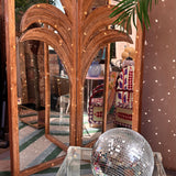1970s Vivai Del Sud bamboo palm mirrors / folding screen