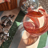 1960s Murano Cherry and Peach swirl sphere pendant light