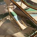 Pair of Italian faux brass bamboo side tables