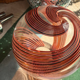 1960s Murano Cherry and Peach swirl sphere pendant light