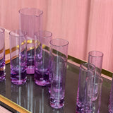 Rare 1970s Gorgeous purple Crystal glass drink set By Ivat. Made In Italy ~ Alexandrite glass