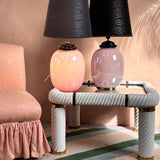 1970s Pink irredentist table lamp by Tomasso Barbi