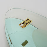 Pair of mint green mirrored glass Fontana Arte wall lights C.1970
