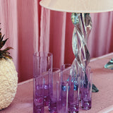 Pair of large Val Saint lambert lilac and turquoise lamps C.1950