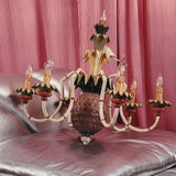 1970s pineapple 6-arm chandelier