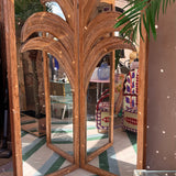1970s Vivai Del Sud bamboo palm mirrors / folding screen